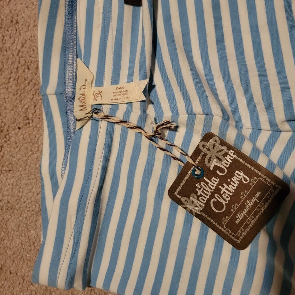 Matilda Jane Blue and White Striped Kids Shorts